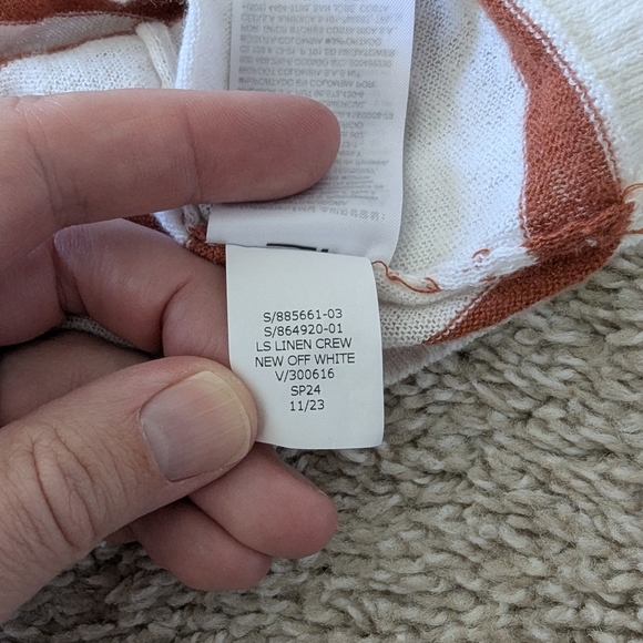 Gap Linen-Blend Crewneck Sweater in New off white stripe Color Lightweight - Picture 9 of 10